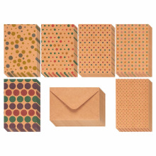 Cartes de voeux toutes occasions - Assortiment de pois blancs Kraft vierges - Ensemble de boîtes en vrac avec enveloppes incluses - 6 motifs